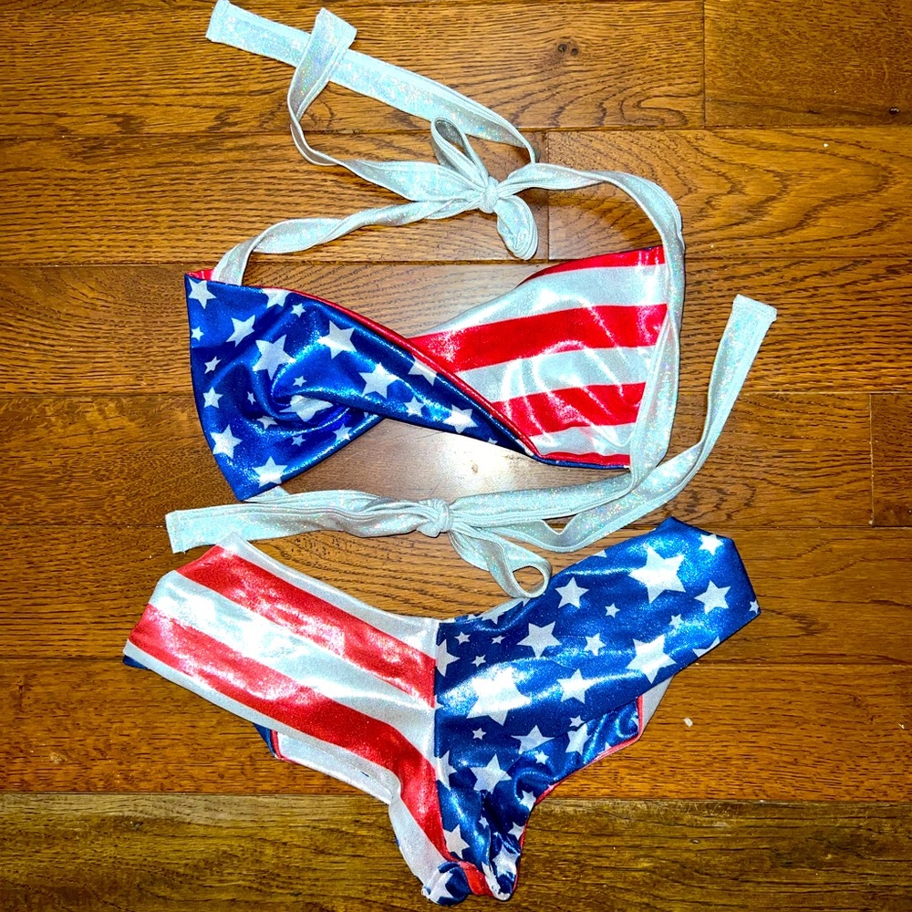 4th of July Bikini sparkly American Flag Swim Suit